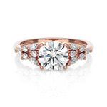 Round Lab Grown Diamond Side Stone Engagement Ring