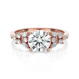Round Lab Grown Diamond Side Stone Engagement Ring