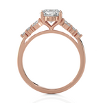Round Lab Grown Diamond Side Stone Engagement Ring