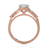 Round Lab Grown Diamond Side Stone Engagement Ring