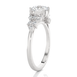 Round Lab Grown Diamond Side Stone Engagement Ring