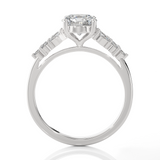 Round Lab Grown Diamond Side Stone Engagement Ring