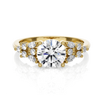 Round Lab Grown Diamond Side Stone Engagement Ring