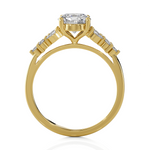 Round Lab Grown Diamond Side Stone Engagement Ring