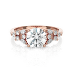 Round Lab Grown Diamond Side Stone Engagement Ring