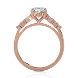 Round Lab Grown Diamond Side Stone Engagement Ring