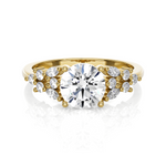 Round Lab Grown Diamond Side Stone Engagement Ring