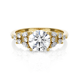 Round Lab Grown Diamond Side Stone Engagement Ring