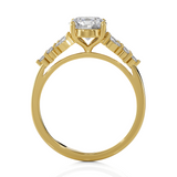 Round Lab Grown Diamond Side Stone Engagement Ring