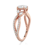 Round Lab Grown Diamond Side Stone Engagement Ring