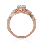 Round Lab Grown Diamond Side Stone Engagement Ring