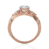 Round Lab Grown Diamond Side Stone Engagement Ring
