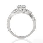 Round Lab Grown Diamond Side Stone Engagement Ring