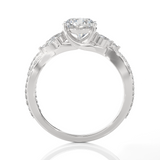 Round Lab Grown Diamond Side Stone Engagement Ring