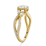 Round Lab Grown Diamond Side Stone Engagement Ring