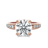 Round Lab Grown Diamond Side Stone Engagement Ring