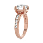 Round Lab Grown Diamond Side Stone Engagement Ring