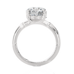 Round Lab Grown Diamond Side Stone Engagement Ring