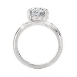 Round Lab Grown Diamond Side Stone Engagement Ring