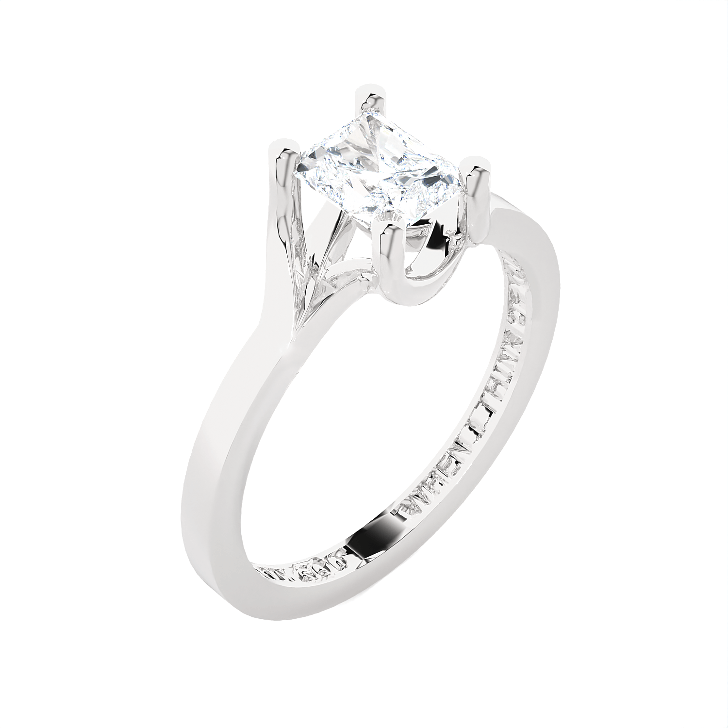 Emerald-Cut Lab Grown Diamond Solitaire Engagement Ring