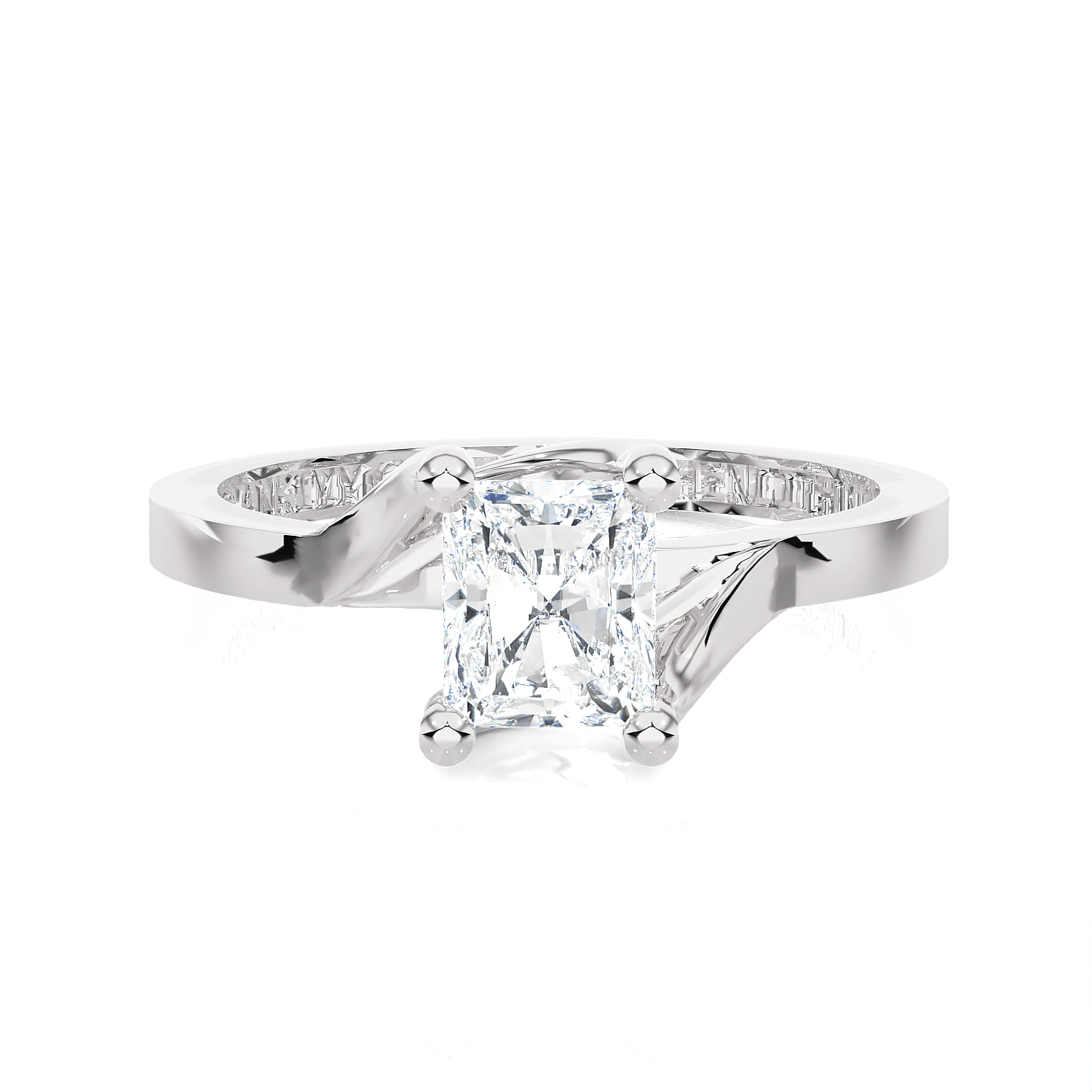 Emerald-Cut Lab Grown Diamond Solitaire Engagement Ring
