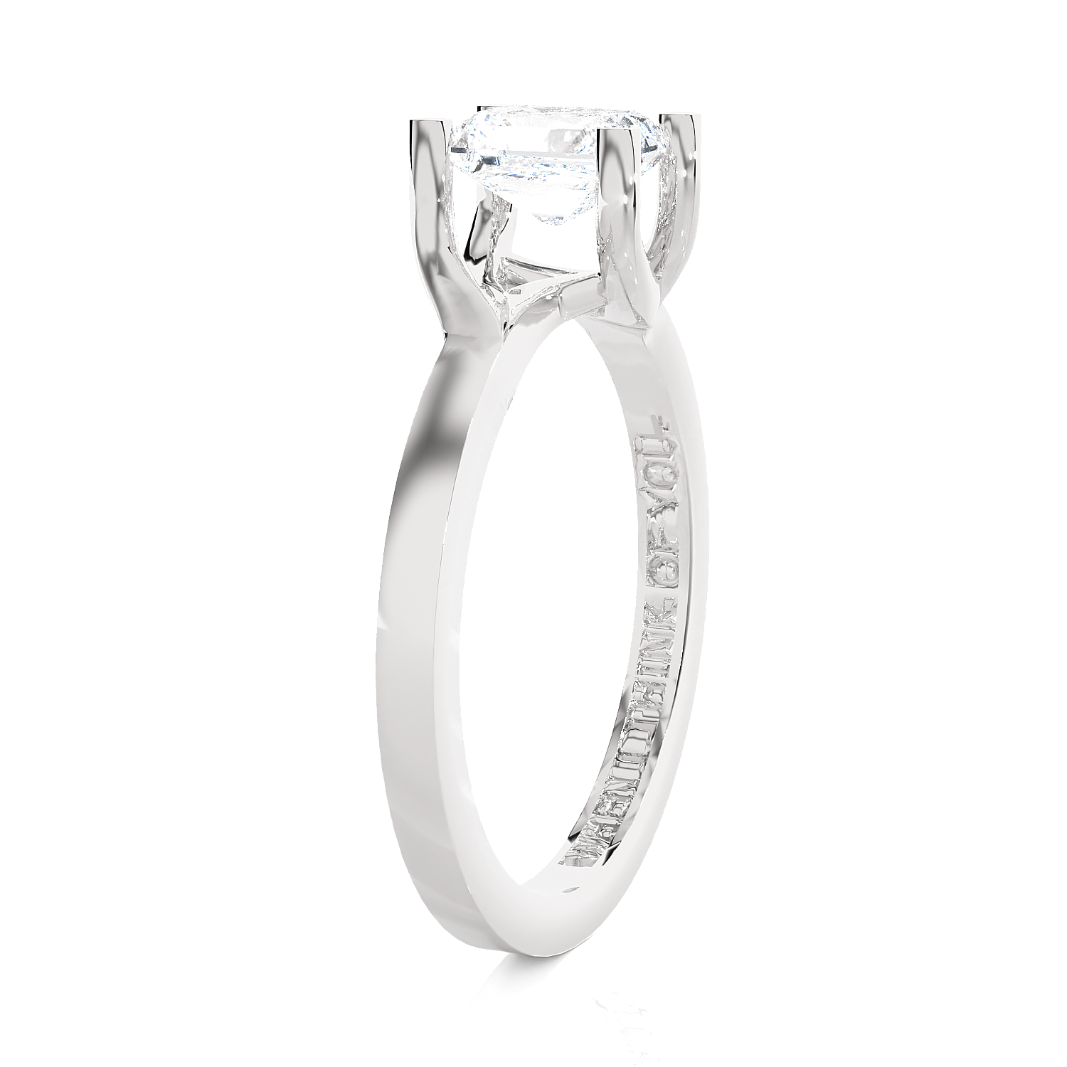 Emerald-Cut Lab Grown Diamond Solitaire Engagement Ring