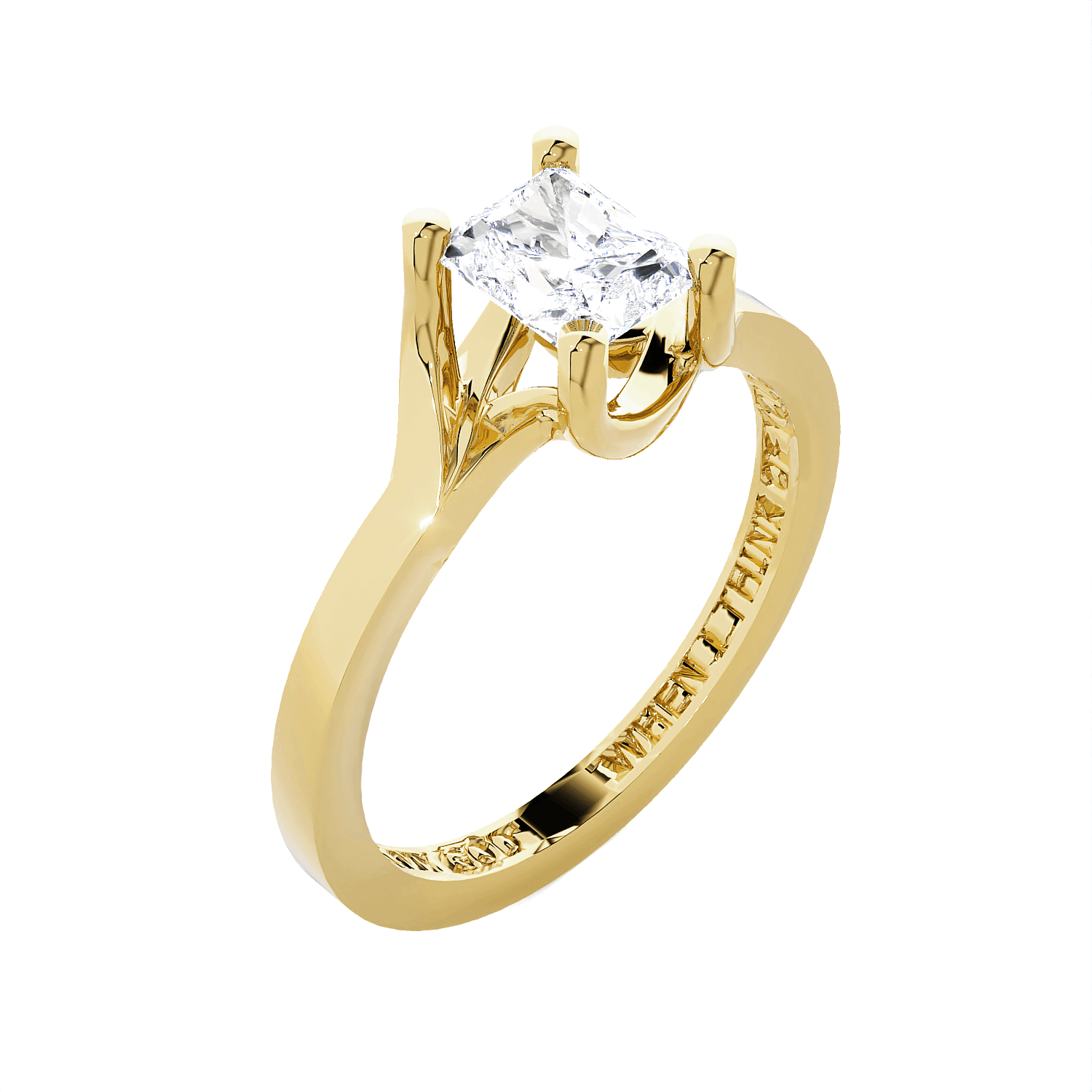 Emerald-Cut Lab Grown Diamond Solitaire Engagement Ring