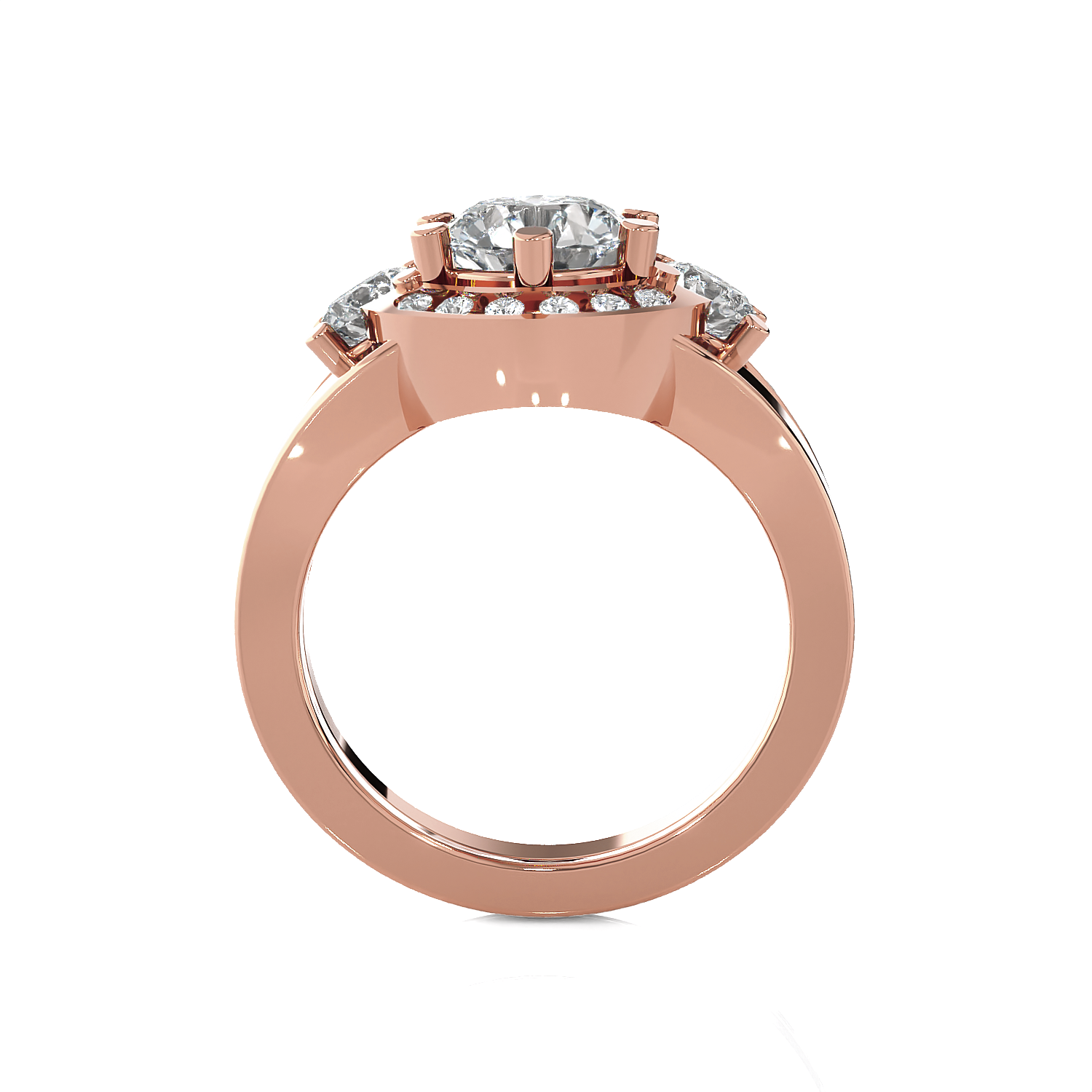 Round Three Stone Lab Grown Diamond Ring