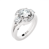 Round Three Stone Lab Grown Diamond Ring