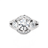 Round Three Stone Lab Grown Diamond Ring