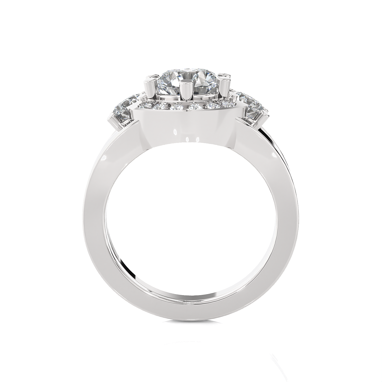 Round Three Stone Lab Grown Diamond Ring