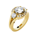 Round Three Stone Lab Grown Diamond Ring