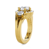 Round Three Stone Lab Grown Diamond Ring