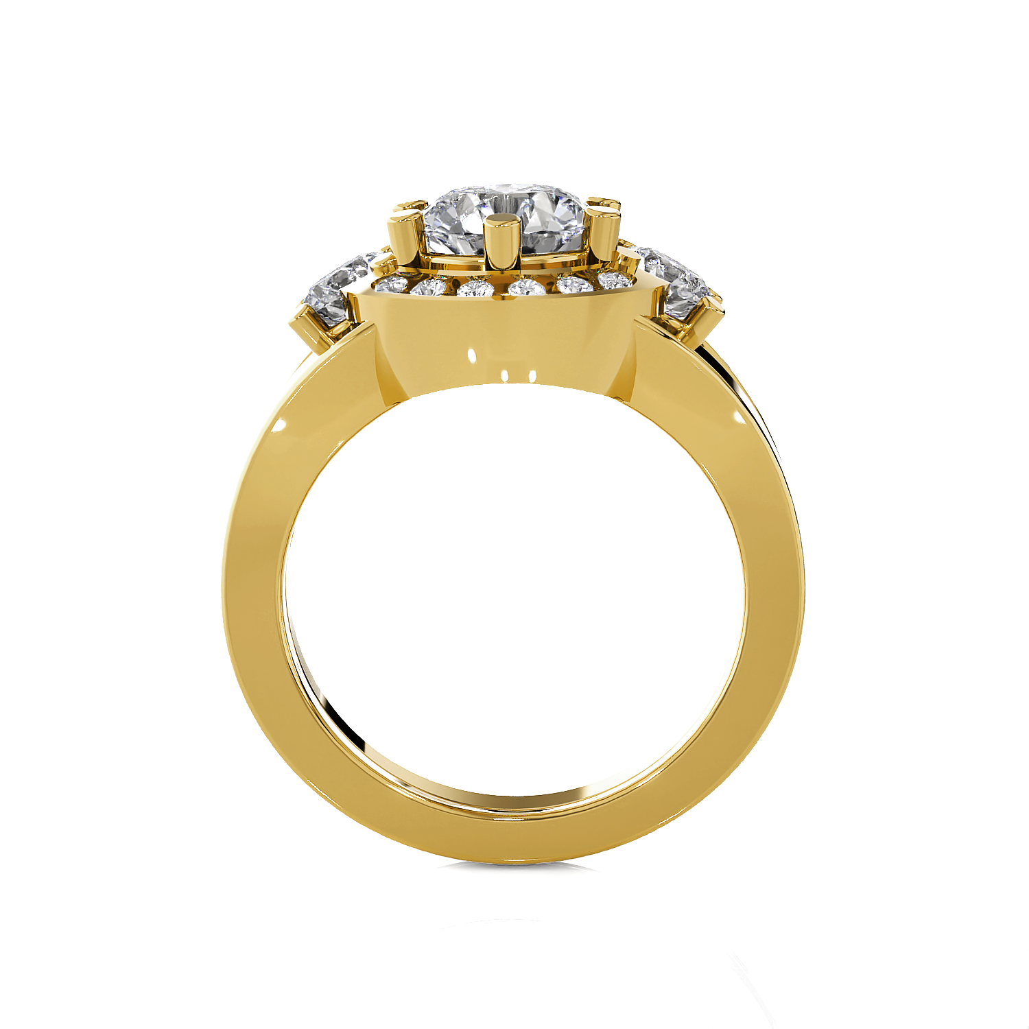 Round Three Stone Lab Grown Diamond Ring
