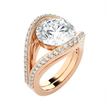 Round Lab Grown Diamond Side Stone Engagement Ring