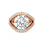 Round Lab Grown Diamond Side Stone Engagement Ring