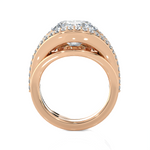 Round Lab Grown Diamond Side Stone Engagement Ring