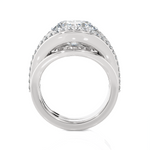 Round Lab Grown Diamond Side Stone Engagement Ring