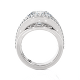 Round Lab Grown Diamond Side Stone Engagement Ring