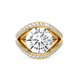 Round Lab Grown Diamond Side Stone Engagement Ring