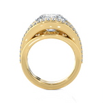 Round Lab Grown Diamond Side Stone Engagement Ring