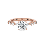 Round Lab Grown Diamond Side Stone Engagement Ring