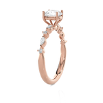 Round Lab Grown Diamond Side Stone Engagement Ring