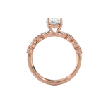 Round Lab Grown Diamond Side Stone Engagement Ring