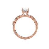 Round Lab Grown Diamond Side Stone Engagement Ring