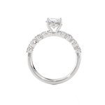 Round Lab Grown Diamond Side Stone Engagement Ring