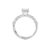 Round Lab Grown Diamond Side Stone Engagement Ring