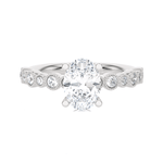 Round Lab Grown Diamond Side Stone Engagement Ring