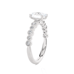Round Lab Grown Diamond Side Stone Engagement Ring