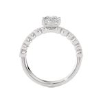 Round Lab Grown Diamond Side Stone Engagement Ring